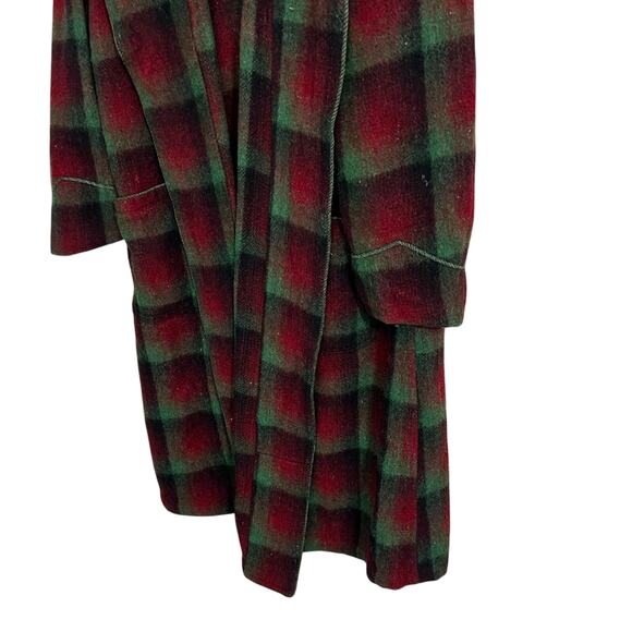 VINTAGE 40'S Grenville Fabric Heavy Wool Blanket Plaid Deco Robe Jacket Scrooge - Picture 4 of 8